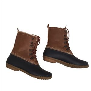 ESPIRIT Harbour blue brown lace up duck boots 81/2